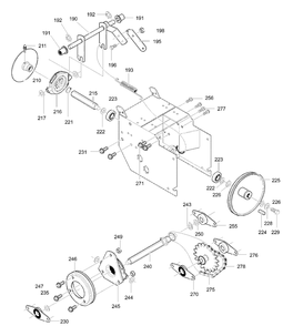 Drive Components Assembly Diagram and Parts List for 624804X79B 2000 Briggs and Stratton Snow Blower